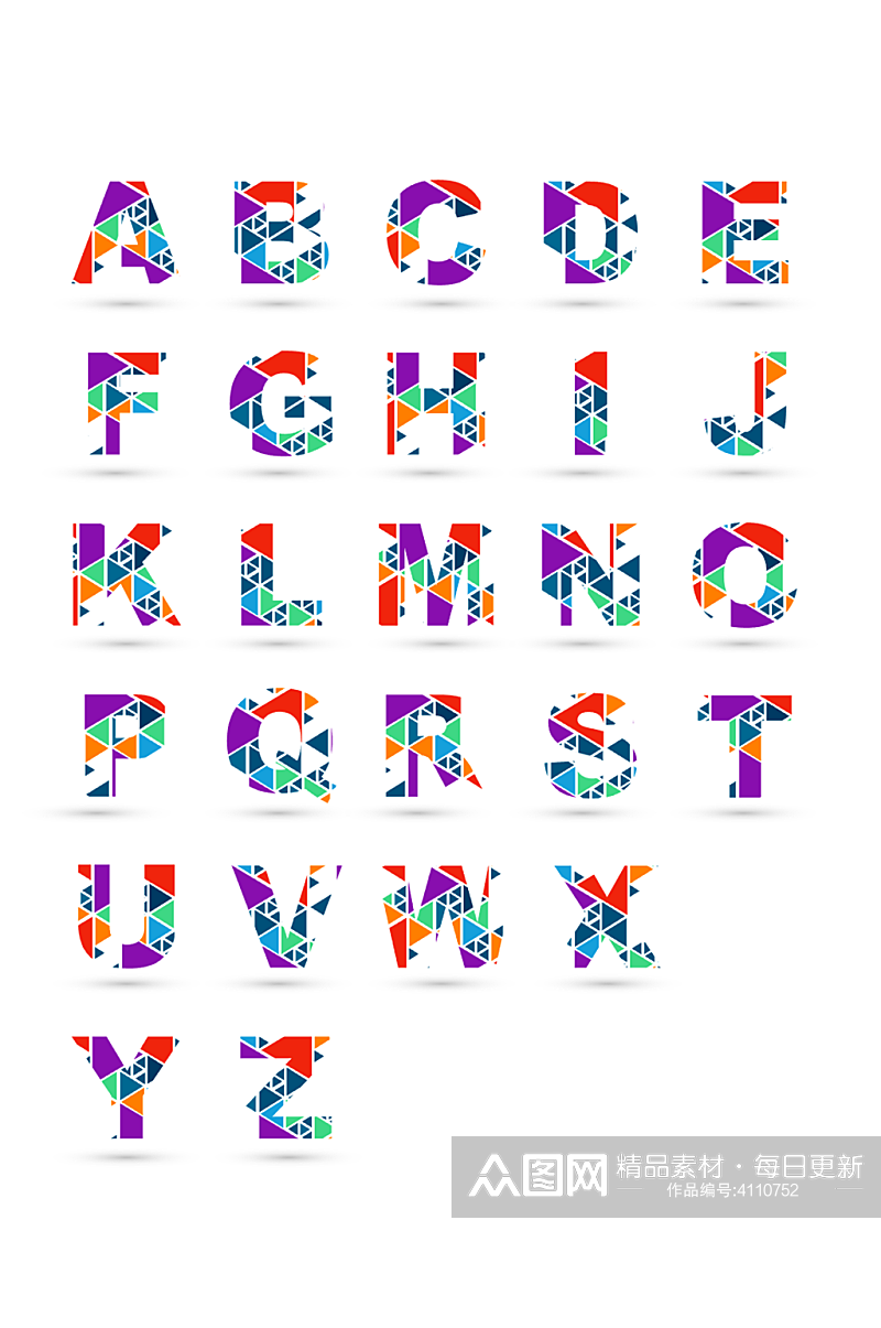 创意矢量字母表元素设计素材