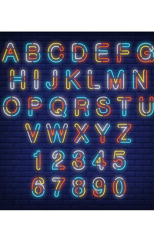 创意字母数字渐变元素设计