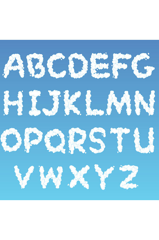 创意白云字母数字元素设计