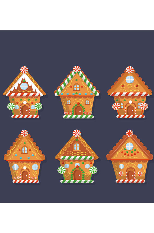 矢量饼干房子元素设计