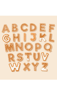 创意矢量饼干字母造型元素设计
