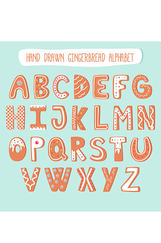 创意矢量饼干造型字母元素设计