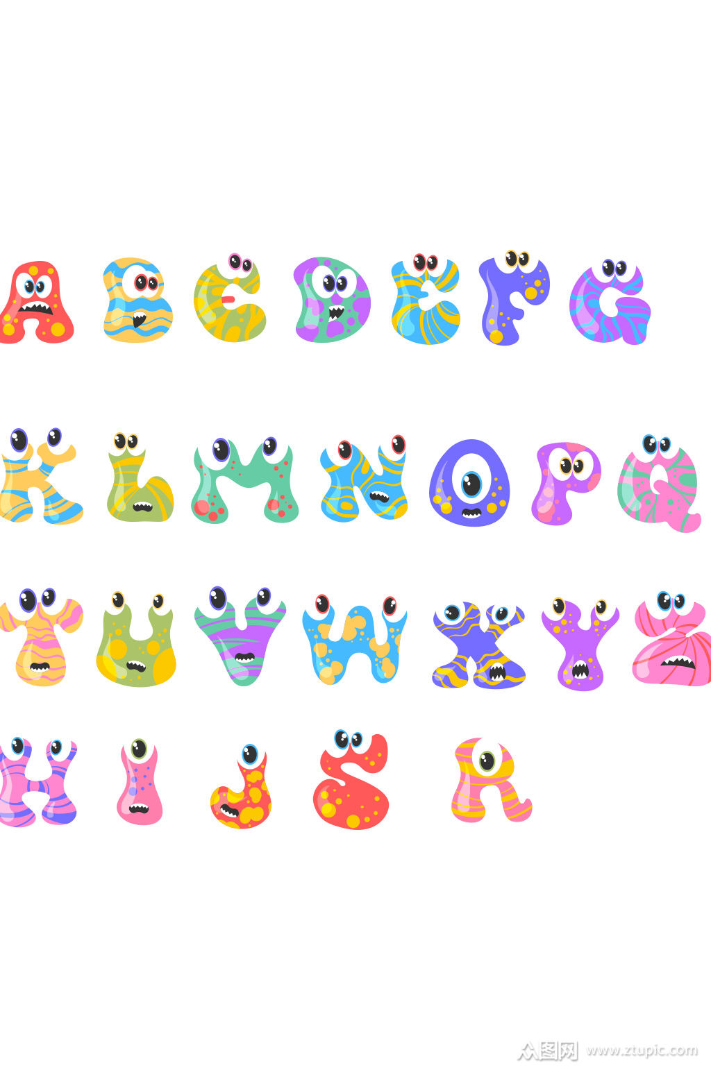 创意字母数字元素设计素材