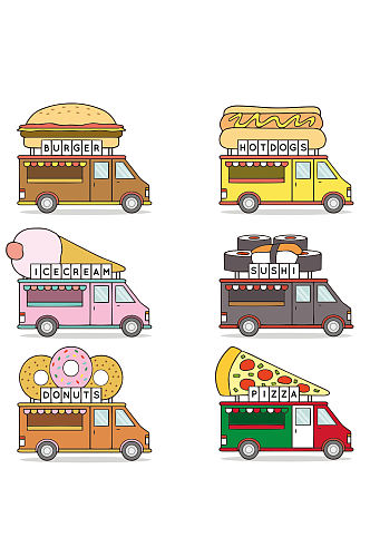 创意汉堡甜甜圈快餐店元素设计