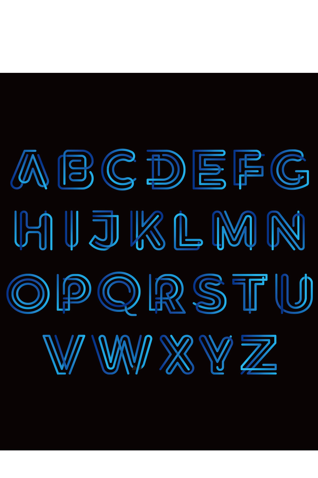 蓝色科技感数字字母元素设计素材