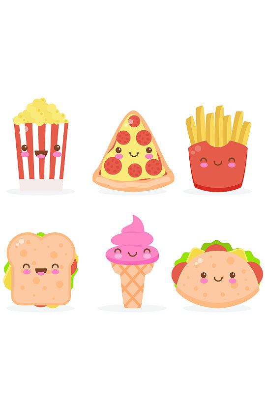 美食汉堡披散薯条元素设计