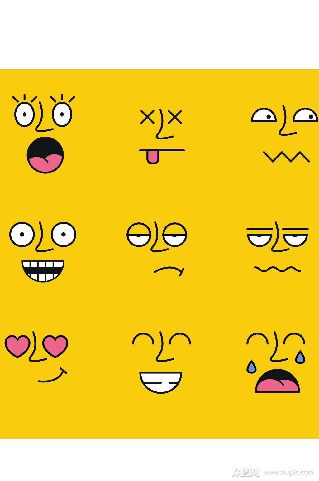创意矢量表情组合元素设计素材
