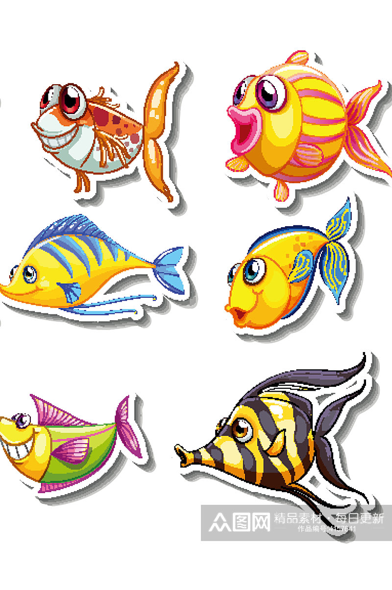 矢量鱼观赏鱼热带鱼元素设计素材