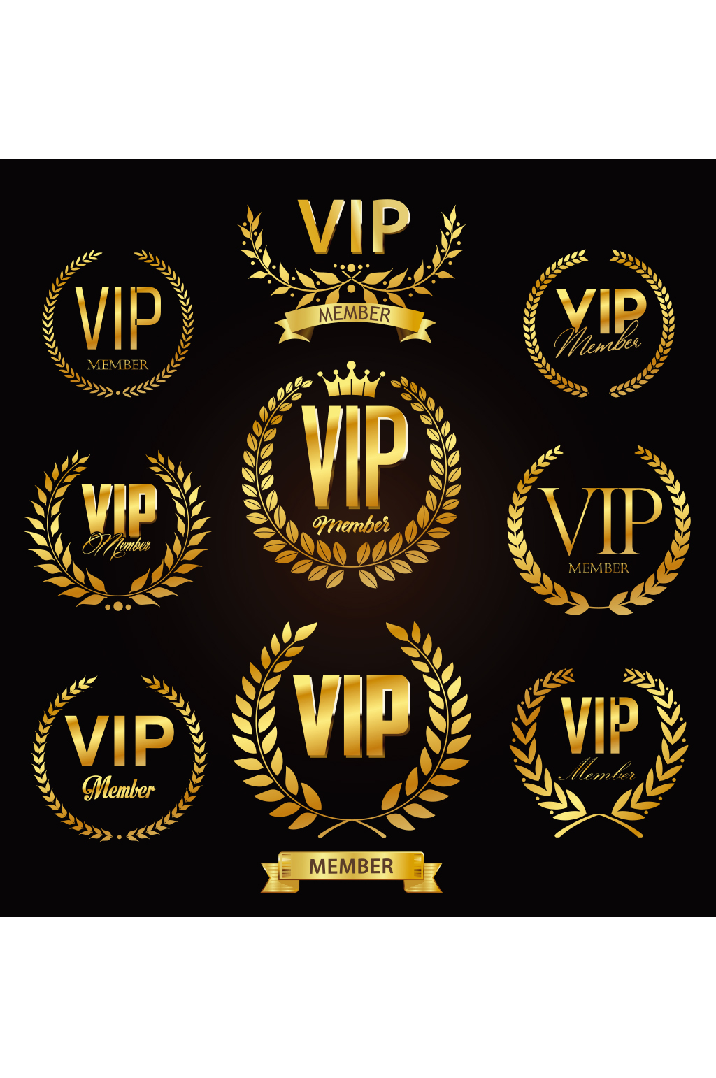 创意矢量VIP会员标签元素设计素材