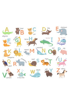 矢量字母动物组合元素设计