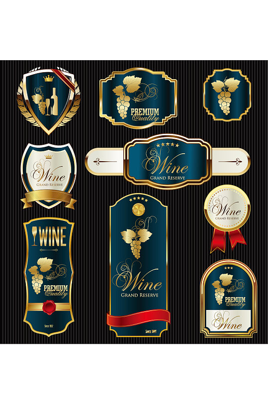 高端质感酒水标签元素设计