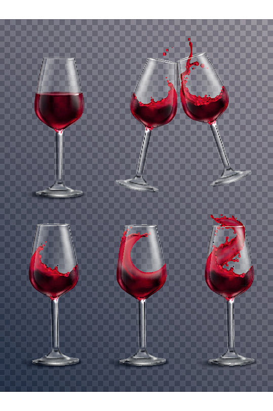 创意矢量红酒酒水元素设计