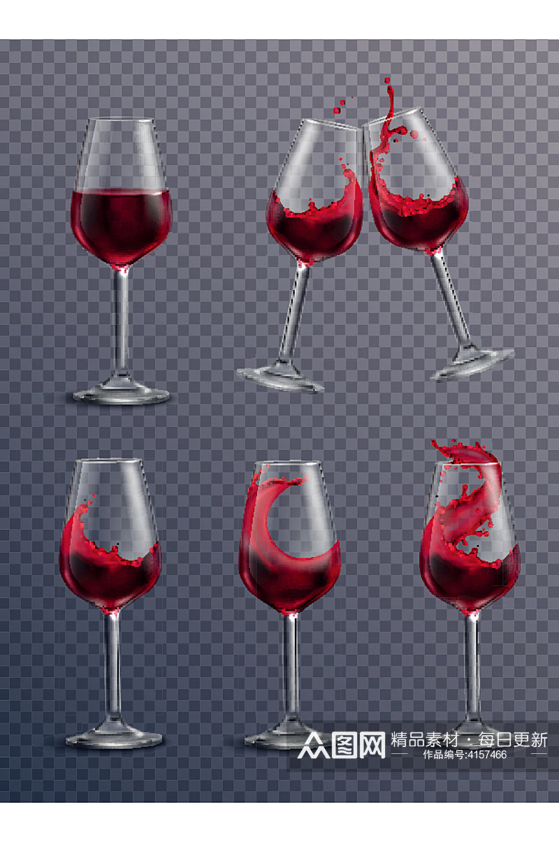 创意矢量红酒酒水元素设计素材