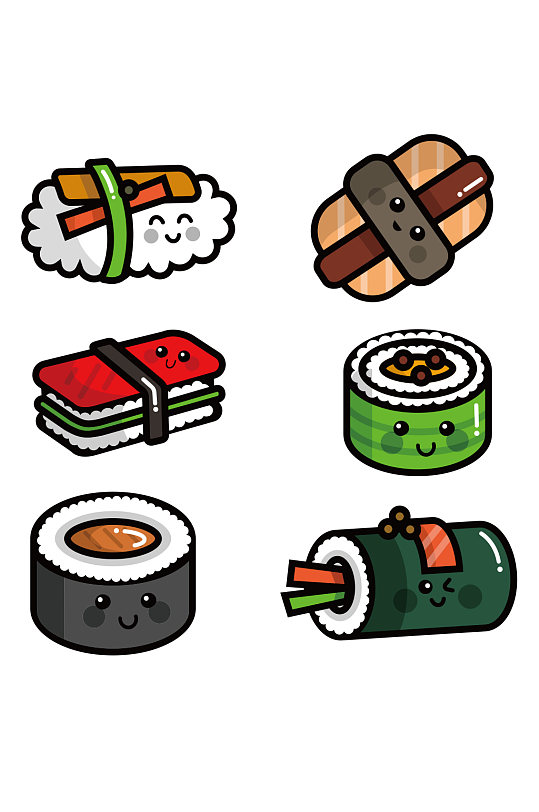 创意矢量寿司海苔日式料理元素设计