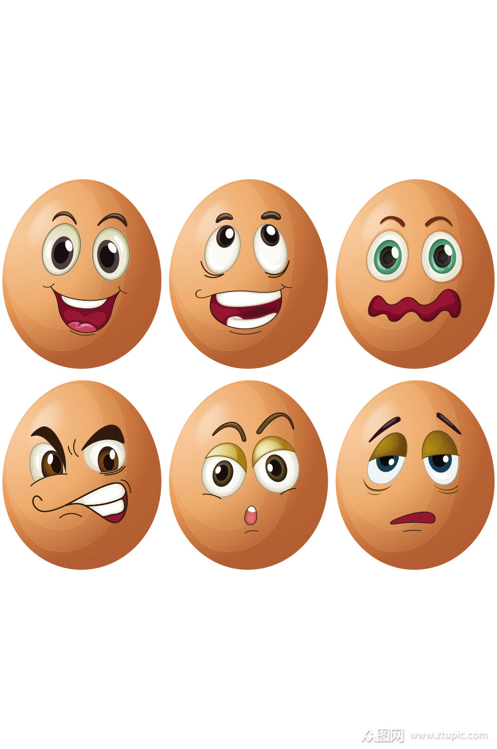 鸡蛋蒸蛋表情组合元素设计素材