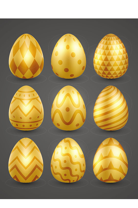 创意矢量金蛋复活节彩蛋元素设计