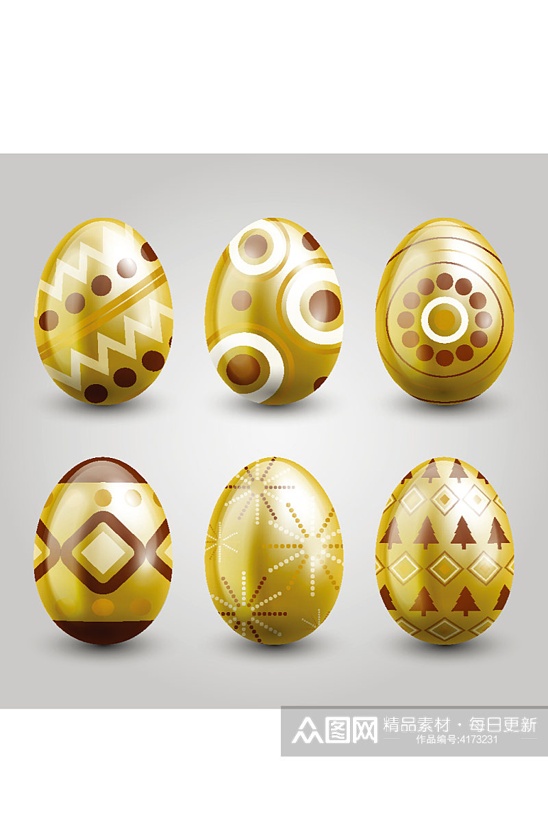 矢量彩蛋金蛋复活节元素设计素材