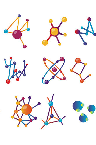 创意矢量分子基因结构元素设计