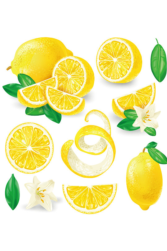 创意橙子柠檬果汁水果元素设计