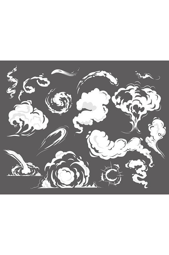 创意矢量烟雾烟尘元素设计