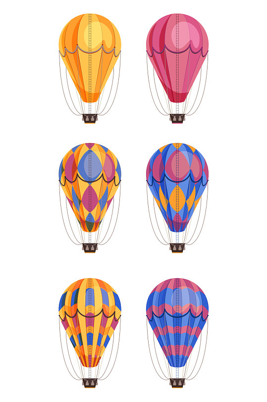 简约彩色热气球卡通元素设计