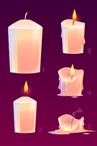 简约矢量蜡烛火苗火焰元素设计