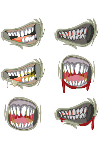 简约恐怖嘴巴牙齿元素设计
