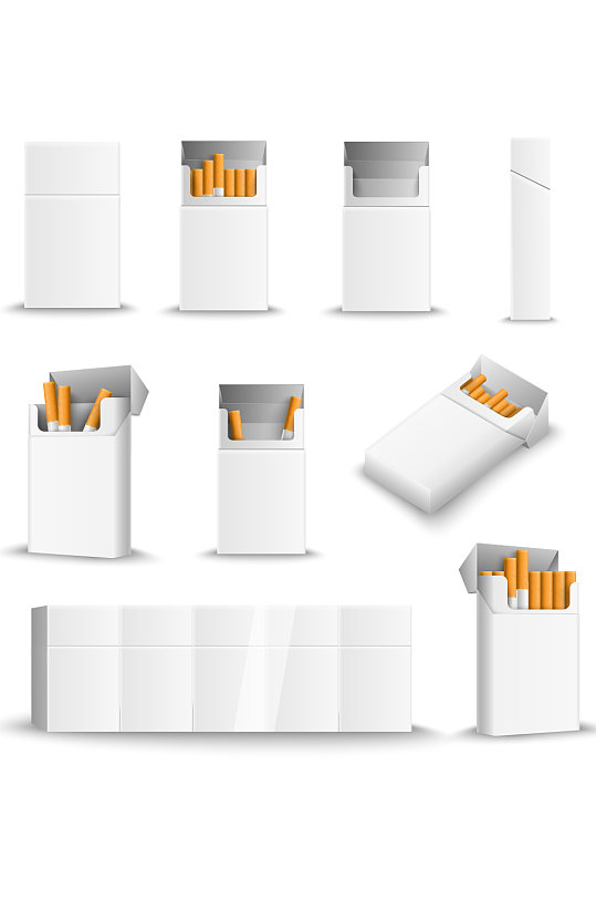 创意矢量烟盒香烟元素设计