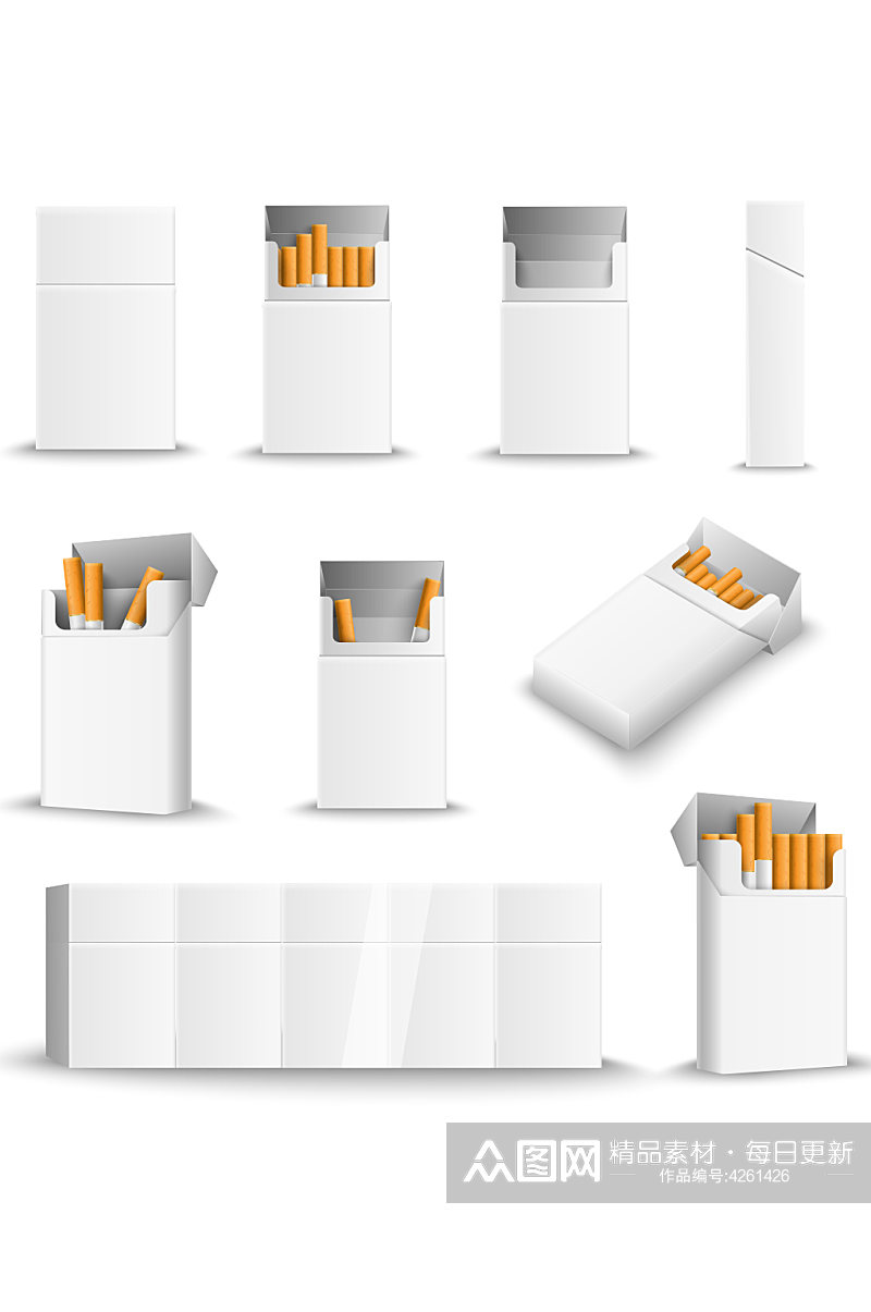 创意矢量烟盒香烟元素设计素材