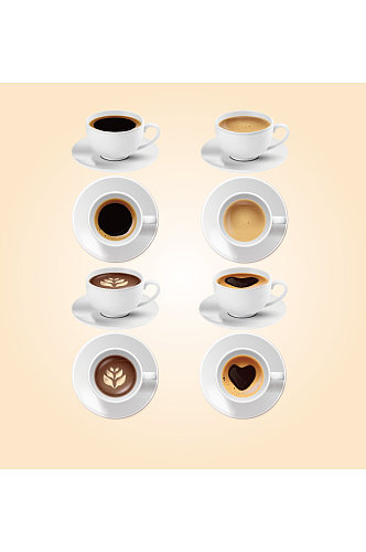卡通咖啡饮料杯子元素设计