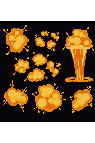 创意矢量爆炸烟雾元素设计