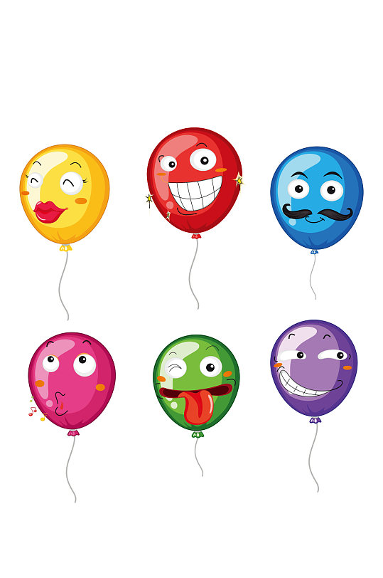 创意矢量气球表情海报设计