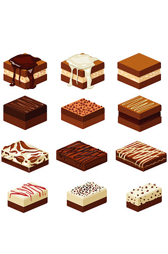 创意矢量巧克力糕点元素设计