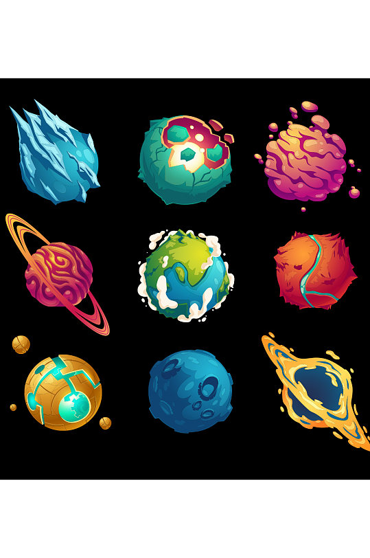 创意卡通星球星星元素设计