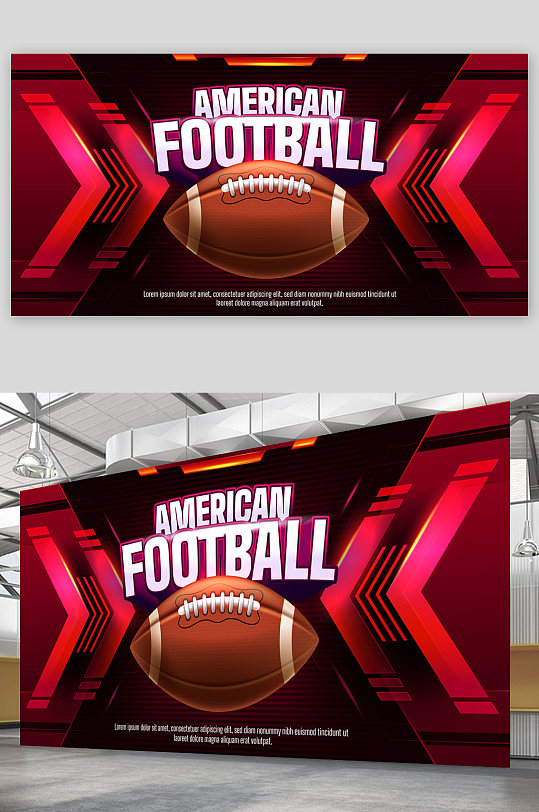 高端创意橄榄球运动健身海报设计