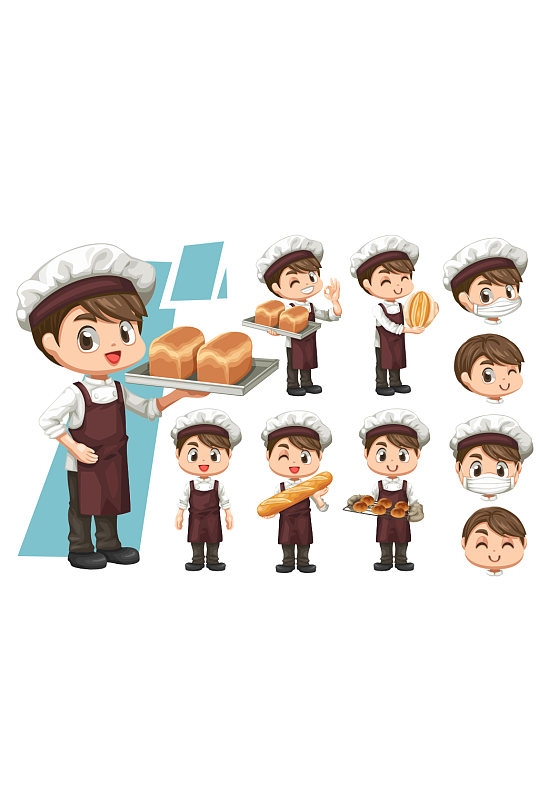 创意简约卡通厨师男孩元素设计