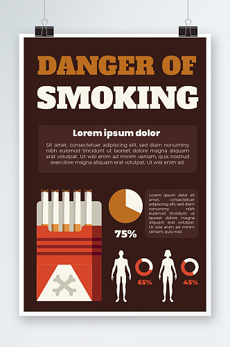 矢量香烟戒烟健康海报设计