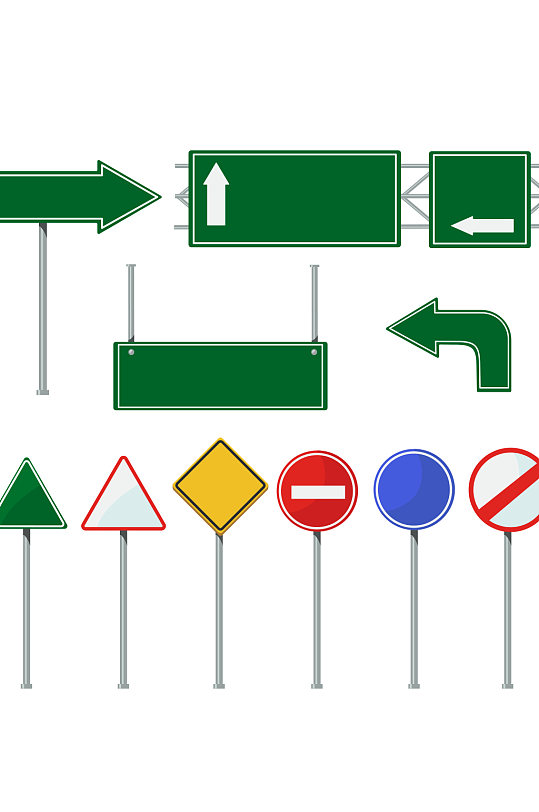 创意简约路牌路标指示牌元素设计