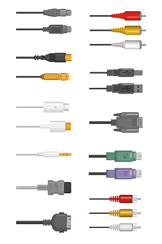 高端简约数据线USB插头元素设计