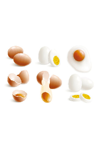 创意矢量鸡蛋简单炒蛋蒸蛋元素设计