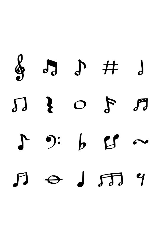 简约矢量音乐符号元素设计