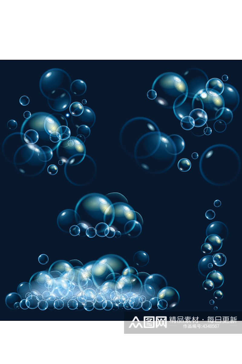 创意简约气透明泡泡元素设计素材