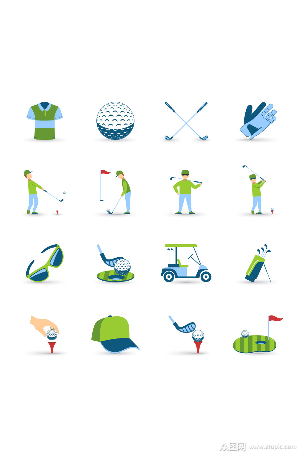 创意简约棒球高尔夫球运动元素设计素材