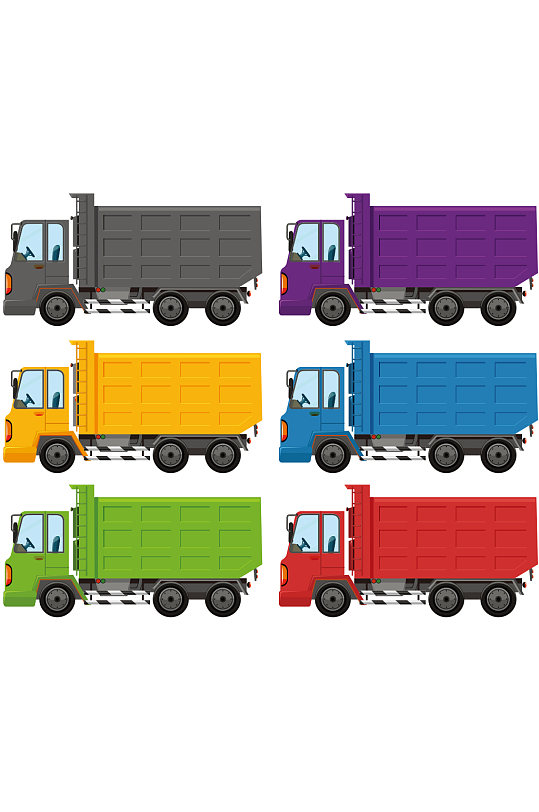 创意矢量卡车货车汽车元素设计
