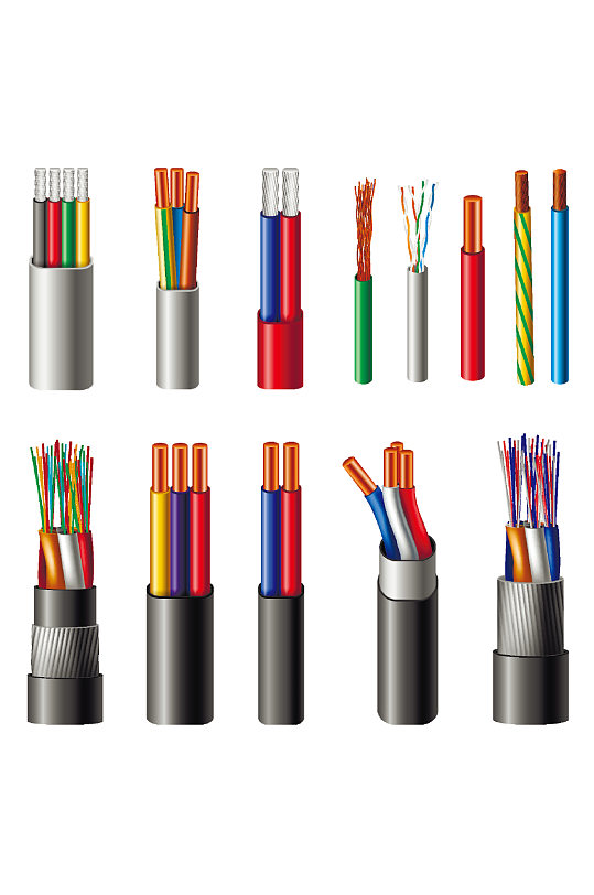 创意矢量电线电缆元素设计