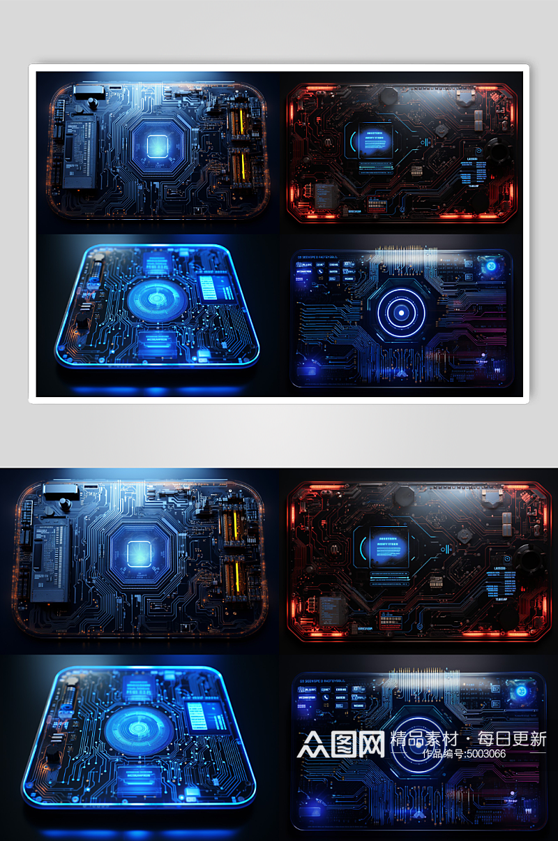 AI数字艺术科技芯片电路板素材