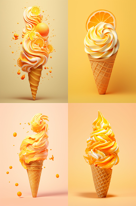 数字艺术美味甜品冰淇淋