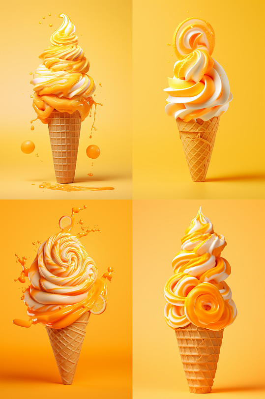 数字艺术美味甜品冰淇淋