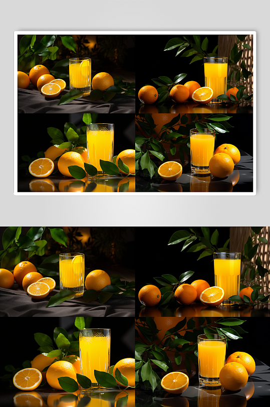 数字艺术橙子汁饮品