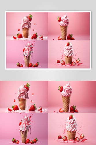 美味的草莓冰激凌